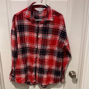 Old Navy Red and Blue Plaid Men's Shirt